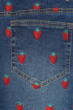 Strawberry Denim Mini Skirt