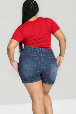 Strawberry Denim Shorts